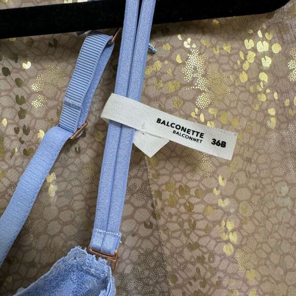 Aerie Light Blue Lace Underwire Balconette Bra 36B NWT - Picture 4 of 7